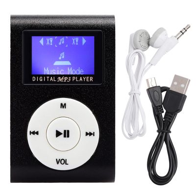 MUNEFE Mini MP3 Music Player, Sports Back Clip Music Player, Portable Mini LCD Screen MP3 Music Player for Outdoor Activities