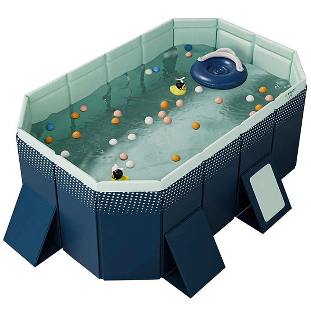 Foldable Swimming Pools for Kids, Foldable Kiddie Pool,Portable Dog Swimming Pool & Collapsible Swimming Pool for Dogs Cats and Kids(Size:6.0 * 4.5 * 1.7FT)