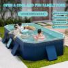 Foldable Rectangular Family Swimming Pool, Kids Swimming Pool Pet Bath Tub, Wading Pool Collapsible Hard Plastic Non-Slip Extra Large Pool for Dogs & Cats & Kids(Size:9.8 * 5.4 * 1.8FT) view 3