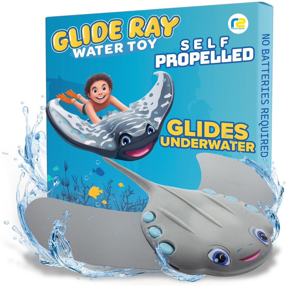 Swimming Pool Toys for Kids: Stingray Pool Torpedo Swim Toy - Self Propelled Water Toy Glides Underwater - Best Water Games & Outdoor Gifts for Boys & Girls - Diving Toys For Kids Ages 5 6 7 8 9 10 +