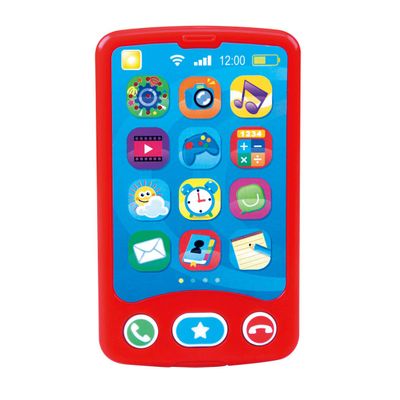 play Kids Electric Educational Phone | Baby First Phone | Musical Travel Mobile Toy | Call Hang Up & Sound Effects | Cute Baby Smartphone | Learning Education Mobile Toy Color Red