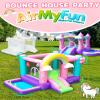 Unicorn Bounce House with Slide, Inflatable Pink Bouncy House with Air Blower,Fun Bouncy Castle for Girls Aged 3-10,Ideal for Birthday Parties and Backyard Fun,Wet & Dry Use with Water Pool& Ball Pit view 2