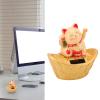 Boxwizard Solar Powered Lucky Cat Ornament Solar Wealth Welcome Waving Hand Fortune Cat Statue for Home Car Dashboard Decoration (MLY23028 Blessing Bag Yellow) view 3