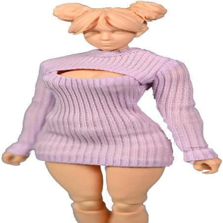 1/12 Scale Female Clothes,Figure Doll Clothes Stretch Tight Open Chest Sweater Bottoming Shirt Outfit Costume for 6" Female Soldier Action Figure Body Dolls Toys (Pink)