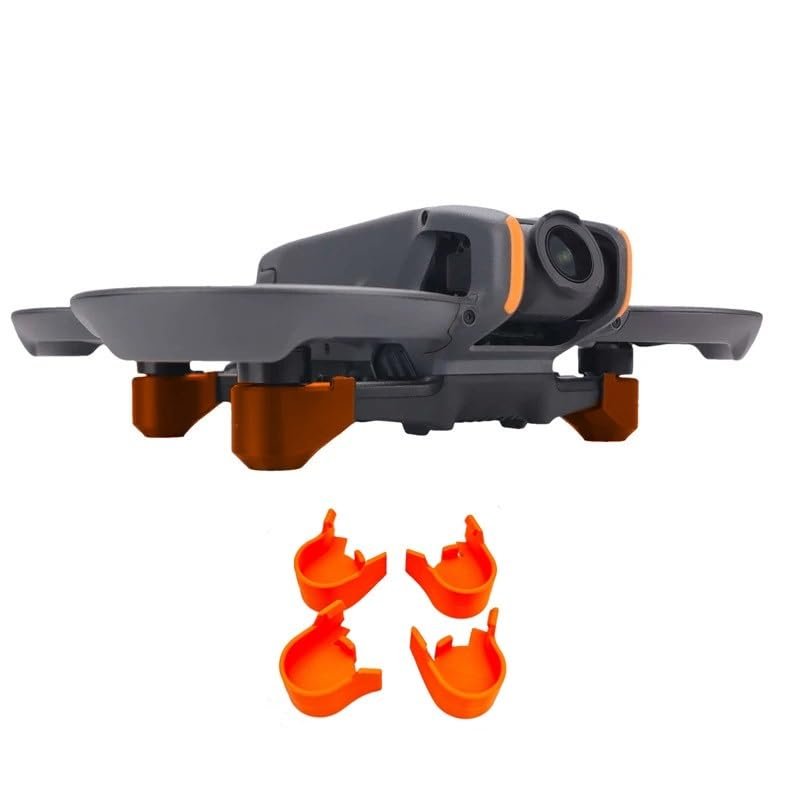 4Pcs Avata 2 Drone Landing Gear Leg Cover,Anti Wear Protective Foot Cover for DJI Avata 2, Drone Leg Tripod Guard Bracket Accessories,Quick Release Height Extended Feet Kit (Orange)