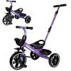 KRIDDO 2-in-1 Toddler Tricycle for Ages 18 Months to 5 Years Old - Extended Push Handle for Effortless Push, Gift Trike for Toddler 3 to 5 Year, Kids Tricycle with Foldable Front Footrest, Purple view 1