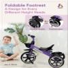 KRIDDO 2-in-1 Toddler Tricycle for Ages 18 Months to 5 Years Old - Extended Push Handle for Effortless Push, Gift Trike for Toddler 3 to 5 Year, Kids Tricycle with Foldable Front Footrest, Purple view 3