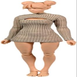 1/12 Scale Female Clothes,Figure Doll Clothes Stretch Tight Open Chest Sweater Bottoming Shirt Outfit Costume for 6" Female Soldier Action Figure Body Dolls Toys (Sand)