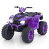 HONEY JOY 24V Kids ATV, 4 Wheeler Battery Power Ride On ATV Toy for Big Kids, LED Lights, High/Low Speed, Treaded Tires, Music, Off-Road Toddler Quad, Electric Car for Boys Girls (Purple) view 1