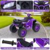 HONEY JOY 24V Kids ATV, 4 Wheeler Battery Power Ride On ATV Toy for Big Kids, LED Lights, High/Low Speed, Treaded Tires, Music, Off-Road Toddler Quad, Electric Car for Boys Girls (Purple) view 3