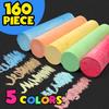160Pcs Sidewalk Chalk Set in 5 Colors 32 Packs: Washable Jumbo Sidewalk Chalk Bulk for Kids Outdoor Art, Non-Toxic Dustless Giant Box Chalkboard Chalk for Toddler Painting on Blackboard, Party view 4