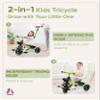 KRIDDO 2-in-1 Toddler Tricycle for Ages 18 Months to 5 Years Old - Extended Push Handle for Effortless Push, Gift Trike for Toddler 3 to 5 Year, Kids Tricycle with Foldable Front Footrest, Green view 2