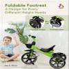 KRIDDO 2-in-1 Toddler Tricycle for Ages 18 Months to 5 Years Old - Extended Push Handle for Effortless Push, Gift Trike for Toddler 3 to 5 Year, Kids Tricycle with Foldable Front Footrest, Green view 3