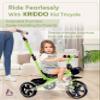 KRIDDO 2-in-1 Toddler Tricycle for Ages 18 Months to 5 Years Old - Extended Push Handle for Effortless Push, Gift Trike for Toddler 3 to 5 Year, Kids Tricycle with Foldable Front Footrest, Green view 4