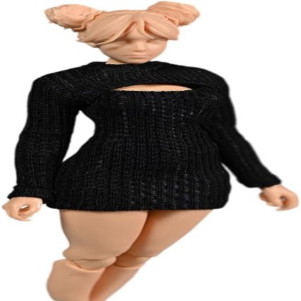 1/12 Scale Female Clothes,Figure Clothes Stretch Tight Open Chest Sweater Bottoming Shirt Outfit Costume for 6" Female Soldier Action Figure Body Dolls Toys (Black)