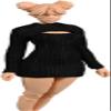 1/12 Scale Female Clothes,Figure Clothes Stretch Tight Open Chest Sweater Bottoming Shirt Outfit Costume for 6" Female Soldier Action Figure Body Dolls Toys (Black) view 1