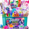 YOPINSAND Galaxy Slime Kit for Girls, DIY Slime Making Kit, Glimmer Crunchy, Butter, Foam, Glow in The Dark Slime with Add-ins, Foam Balls, Charms, Glitters, Party Favors Gift Toys for Kids 3-12 view 1