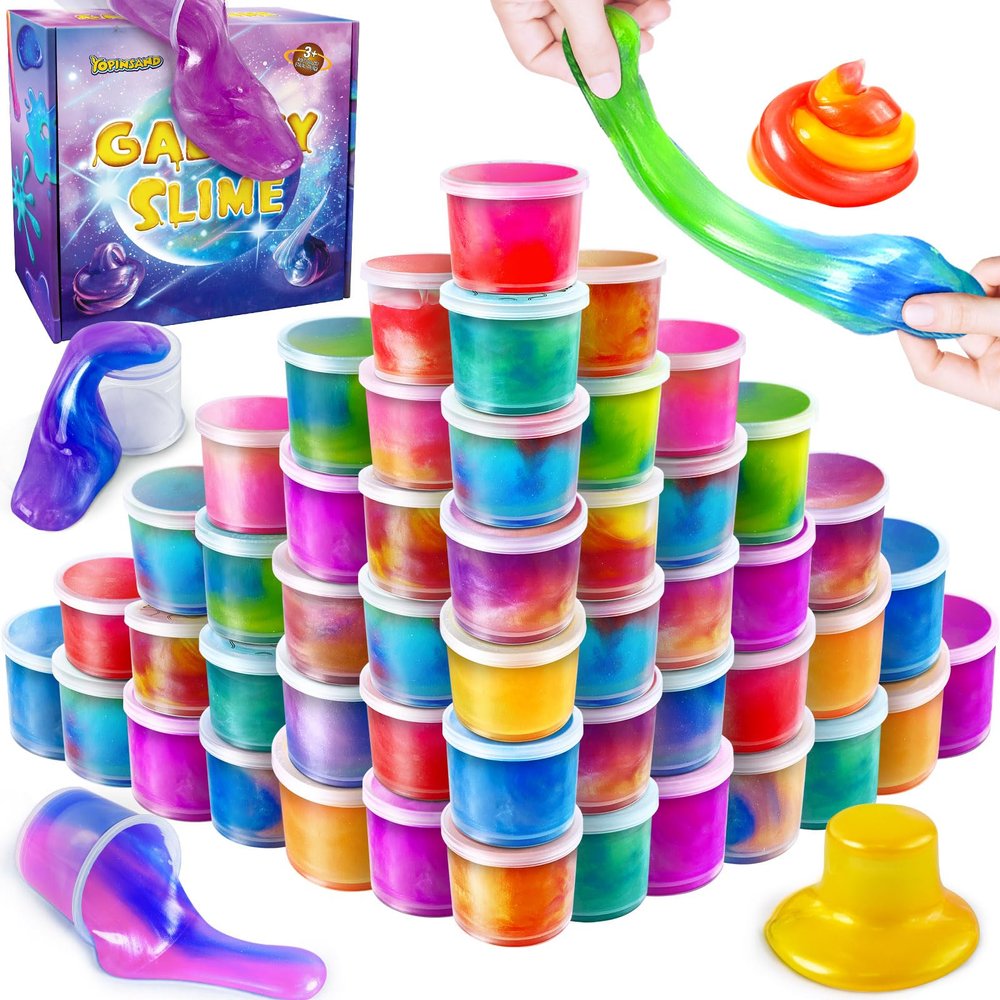 YOPINSAND 50 Pack Galaxy Slime Kit, Slime Party Favors for Kids, Stretchy & Non-Sticky Slime Pack, Slime Toy for Boys Girls 5-12