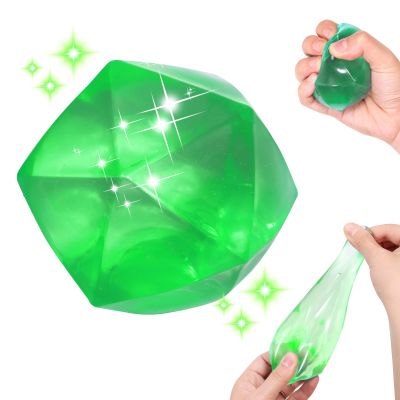 1pcs Green Big 2.45 Stress Cube Masonry Ice Squishy Stress Balls-Diamond Malt Sugar Ball-Fidget Toy for Your Best Mellow and Chill-Square Shape Hand Exercise Balls- Age 3 to Adult