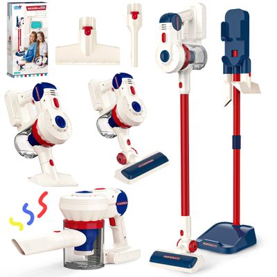 Kids Vacuum That Really Works, SMILESSKIDDO Kids Cleaning Toy Set - 3 in 1 Suction Design & Safe Material Toy Vacuum - Perfect Montessori Pretend Vacuum for Toddlers 3-8