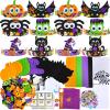 Winlyn 24 Sets Halloween Headbands Craft Kits DIY Crown Art Sets Spider Bat Jack-o'-Lantern Witch Hat with Halloween Foam Stickers Crafts for Kids Classroom Activities Party Favors Trick-or-Treat view 1