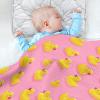 SHJI Baby Blanket Yellow Rubber Duck Pink Swaddle Blanket Cotton Nursery Girls Bed Blankets Boys Crib Blanket for Crib Stroller Nursery 30x40in view 4