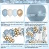 Ouddy Life Dusty Blue Balloons Arch Kit, Different Sizes 18 12 10 5Inch Fog Blue Sand White Champagne Gold Latex Confetti Star Foil Balloon for Boys Baby Bridal Shower Birthday Boho Party Decorations view 3