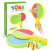shuangjishan Toss and Catch Game for Kids: Toss and Catch Ball Set - Outdoor Catching Balls Paddle Toys for Ages 3+ Beach Paddle Ball Sets for Yard and Backyard Summer Outside Activities view 1