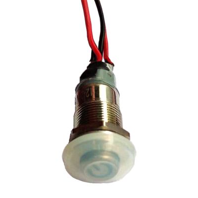 1PCS 12mm Metal Button Self-Locking Waterproof Switch ON/Off Add Silicone Cap with Blue/Red Light for Receiver Power Ship Model(Size:Power Sign-red)
