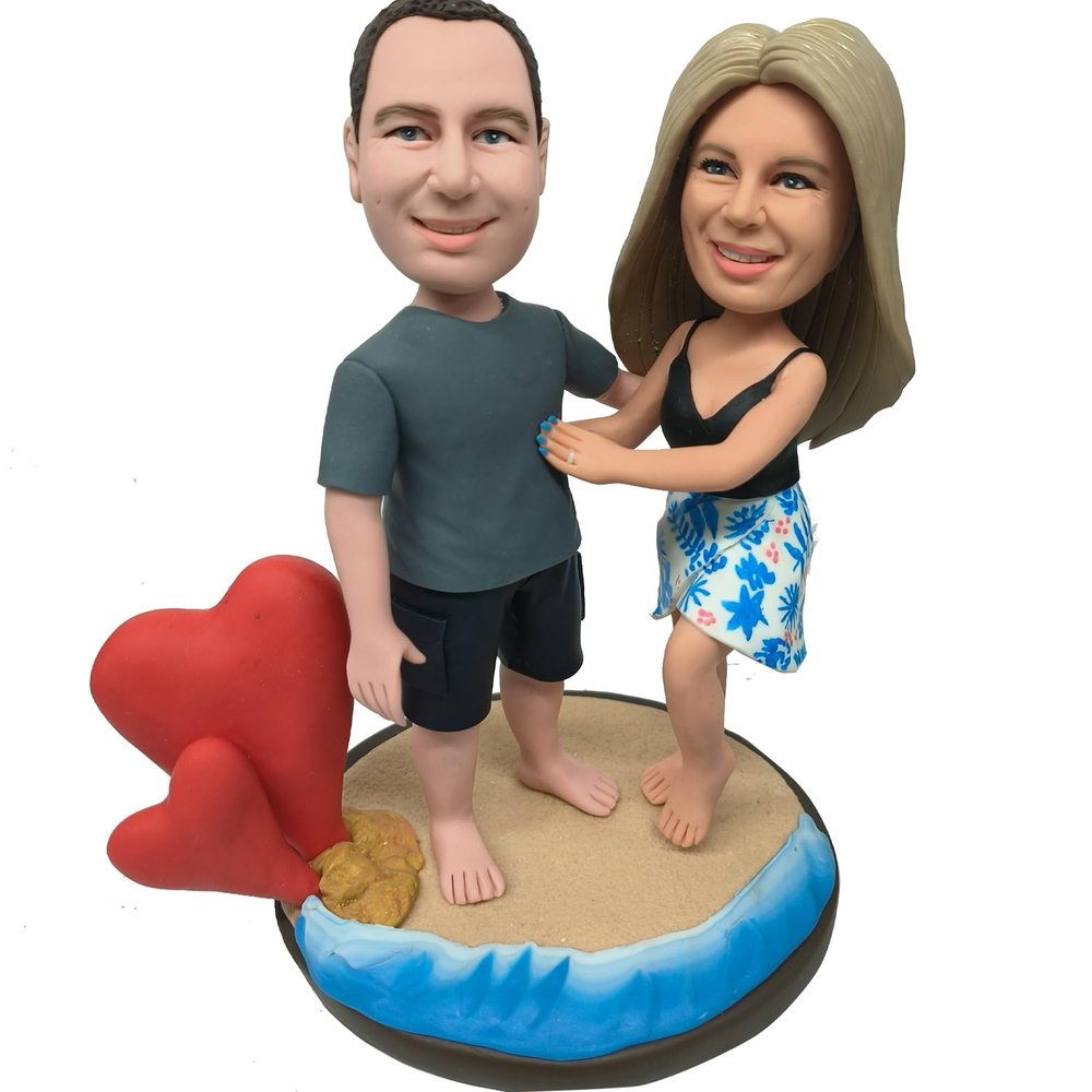 BobbleHeads Figurine Customized Doll,Custom Bobblehead Personalized Wedding Gifts for Couple, Unique Valentine's Custom BobbleHead, Handmade Personalized Sculpture Gift for Couple (Couple 3)