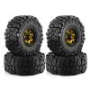 1.9 beadlock Wheels and Tires Set Rubber 1.9 Crawler Tires and Aluminum Alloy Wheels1.9 Tires for 1/10 RC Crawler Car Axial SCX10 90046 SCX10 III Traxxas TRX4 TRX6 Tamiya CC01 D904pcs (Golden) view 1