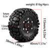 1.9 beadlock Wheels and Tires Set Rubber 1.9 Crawler Tires and Aluminum Alloy Wheels1.9 Tires for 1/10 RC Crawler Car Axial SCX10 90046 SCX10 III Traxxas TRX4 TRX6 Tamiya CC01 D904pcs (Golden) view 3