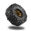 1.9 beadlock Wheels and Tires Set Rubber 1.9 Crawler Tires and Aluminum Alloy Wheels1.9 Tires for 1/10 RC Crawler Car Axial SCX10 90046 SCX10 III Traxxas TRX4 TRX6 Tamiya CC01 D904pcs (Golden) view 4
