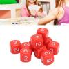 6 Sided Polyhedral Set - A Set of 20PCS 6-Sided Number Made of Plastic. Each Measures 16mm and Has A Round Corner. Ideal for Numeral Teaching and Board Games. (Red) view 2