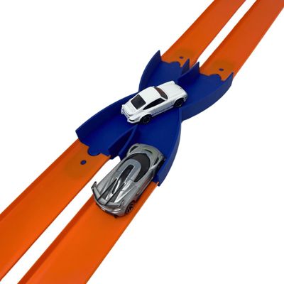 Connector Track Mods Compatible with Hot Wheels Racetracks | Crossover Lane Connectors | Build Epic Racetracks | Made in USA (Criss Cross Connector 3-Pack)