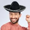 GiftExpress 2 Pack Black Mariachi Sombrero Hat with Silver Trim, Sombrero for Cinco de Mayo, Halloween Costume, Mexican Fiesta Costume view 2