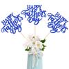 12 Pack Happy Father's Day Party Decorations Happy Father's Day Centerpieces for Tables Best Dad Ever Dad Birthday Picks for Happy Father's Day Party Table Decorations Blue view 1