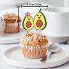 18pcs Green Glitter Cute Avocado Dessert Cupcake Topper Pick for Holy Guacamole Theme Decorations Baby Shower Girls Boys Happy Birthday Party Decor Supplies view 2