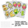 18pcs Green Glitter Cute Avocado Dessert Cupcake Topper Pick for Holy Guacamole Theme Decorations Baby Shower Girls Boys Happy Birthday Party Decor Supplies view 3