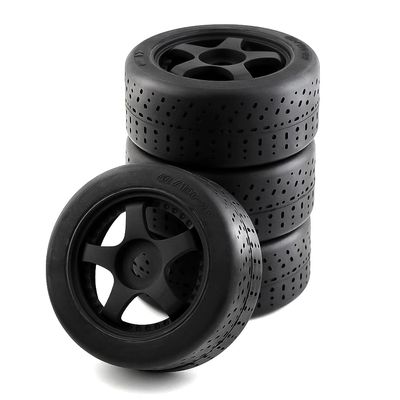 2.9 Belted Rc Tires with Foam Inserts4pcs5-Spoke 17mm Hex 42 Wide diameter102mm for Arrma Felony Infraction 6S BLX Typhon 3S 6S MEGA550 Limitless Roller Please use Glue to Bond Before use