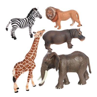 Almencla 5Pcs Jungle Animal Playset for Children for Easter Gift Birthday Party