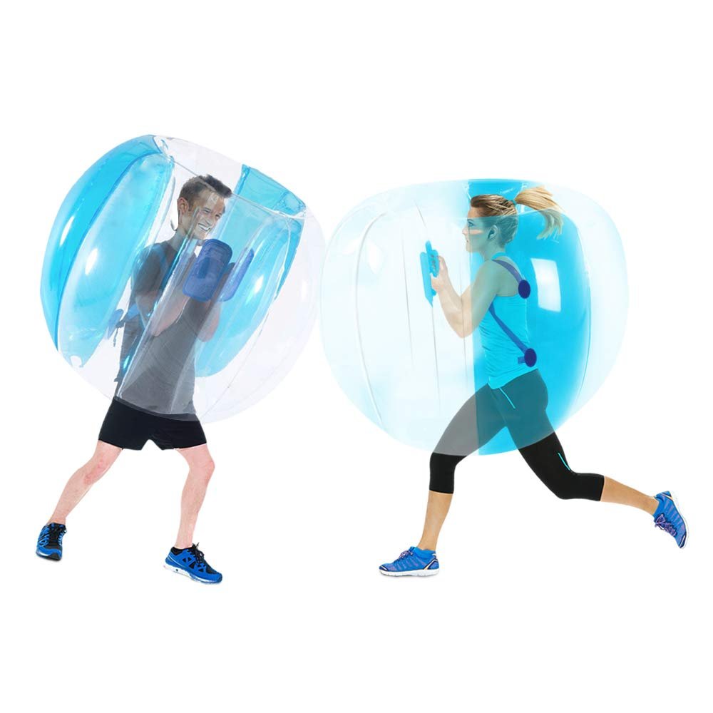 ZHUYNXIR 2 PC Sumo Ball for Adults, Bumper Bounce Balls for Kid, Inflatable Bounce Ball for Kids, Body Zorb Ball for Kids Outdoor Team Gaming Play (48 in,Blue+Red)