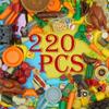 220pcs City Food Accessories Building Block, Friends-People Picnic Toys, Kitchen Restaurant Comida DIY Pieces, Fruit-Pizza-Cheese-Ice Cream-Turkey Parts, Money Bricks for Extra Set view 2