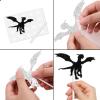 18pcs Black Silhouette Glitter Dragon Dessert Cupcake Topper Pick for Dragons Game Theme Men Boys Happy Birthday Party Decor Supplies Decorations view 4