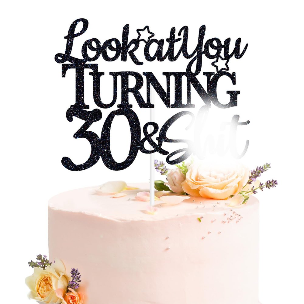 Happy 30th Birthday Cake Topper, 30 and Fabulous, Dirty Thirty, Hello 30, Happy 30th Birthday Party Decorations for Men Women