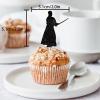 18pcs Black Silhouette Glitter Warrior Dessert Cupcake Topper Kendo Fitness Sports Theme Decor Supplies Men Boys Happy Birthday Anniversary Party Decorations view 2