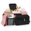 Accmor Universal Stroller Organizer with Insulated Cup Holder Detachable Phone Bag and Shoulder Strap,Stroller Bag Caddy Organizer Fits for Uppababy, Baby Jogger, Britax Strollers view 3