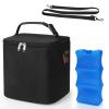 Accmor Breastmilk Cooler Bag with Ice Pack, Baby Bottle Cooler Bags, Insulated Bottle Cooler Tote Bags On The Go, Fits 6 Large 9oz Bottles, for Nursing Mom Daycare Travel, Black view 1