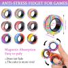 Cevioce Magnetic Rings Fidget Set & Sensory Slug Fidget Toy, ADHD & Anxiety Relief Toys for Kids with Autism view 3