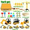 Billeeit Sand Construction Kit with Big Foldable Sandbox and 2.2lbs Moldable Sensory Play Sand, Truck Toys Including Castle Molds and Other Accessories - 36Pc Set for Kids 3+ view 2